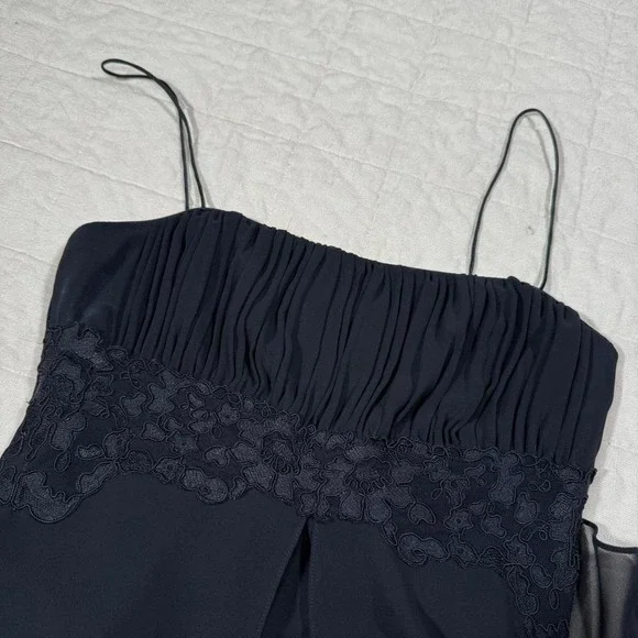 Liz Claiborne Black Chiffon Midi Dress – Women's XS/S - Picture 5 of 8